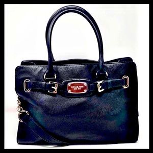 Michael Kors Hamilton Large East West Soft Pebbled Leather Satchel Bag